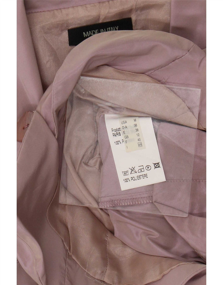 Vintage mujer 3 botones Blazer chaqueta Reino Unido 12 poliéster lila medio