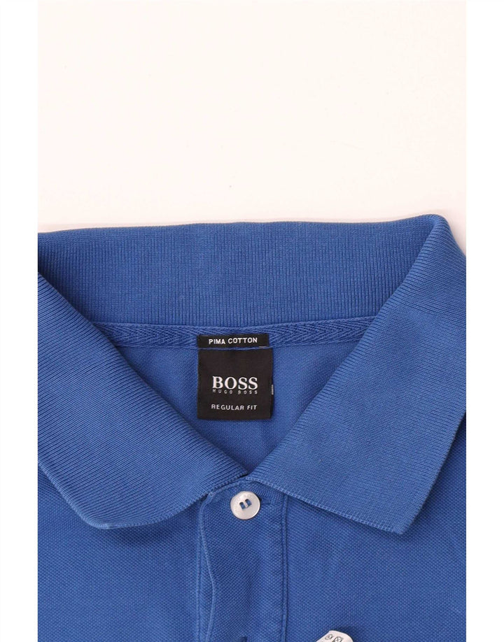 Hugo Boss Hombre Polo Regular Fit Algodón Azul Grande