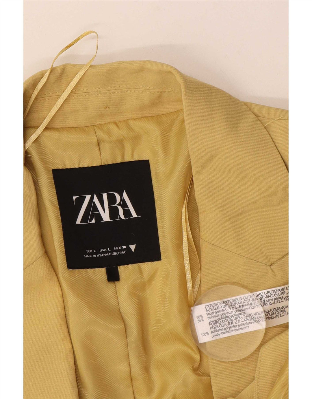 Zara Chaqueta Blazer De 2 Botones Para Mujer Reino Unido 46 Grande Lyocell Negro