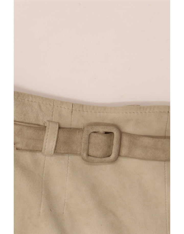 Luna Mujer Ante Falda Acampanada W28 Cuero Beige Medio