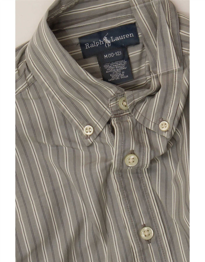 Ralph Lauren Camisa Niño 10-11 Años Algodón Rayas Gris Medio