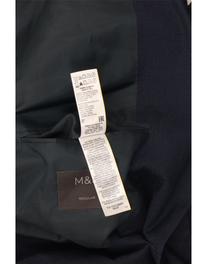 Marks & Spencer Chaqueta tipo blazer de 2 botones para hombre UK 46 XL Poliéster azul marino