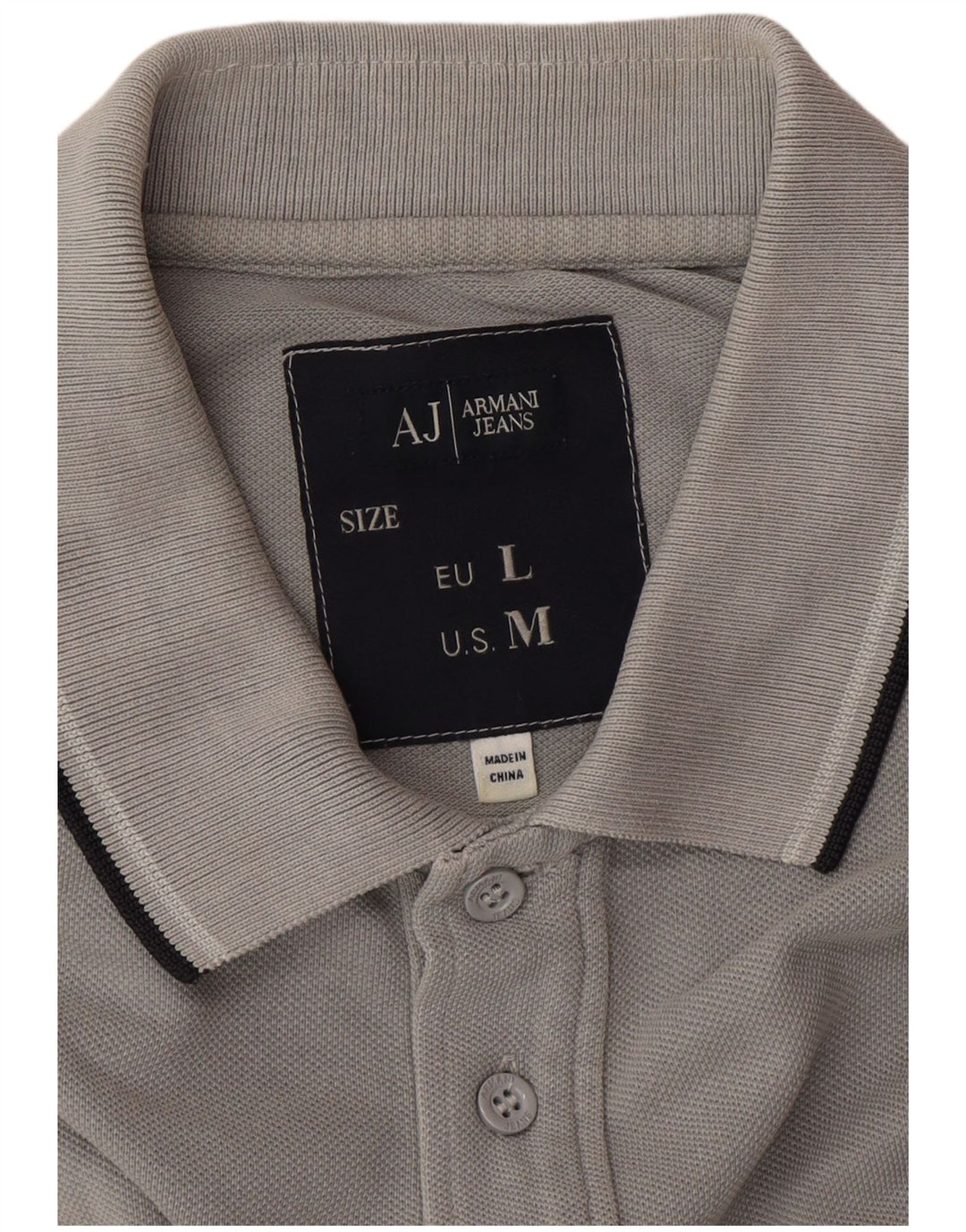 ARMANI JEANS Polo Hombre Algodón Gris Medio