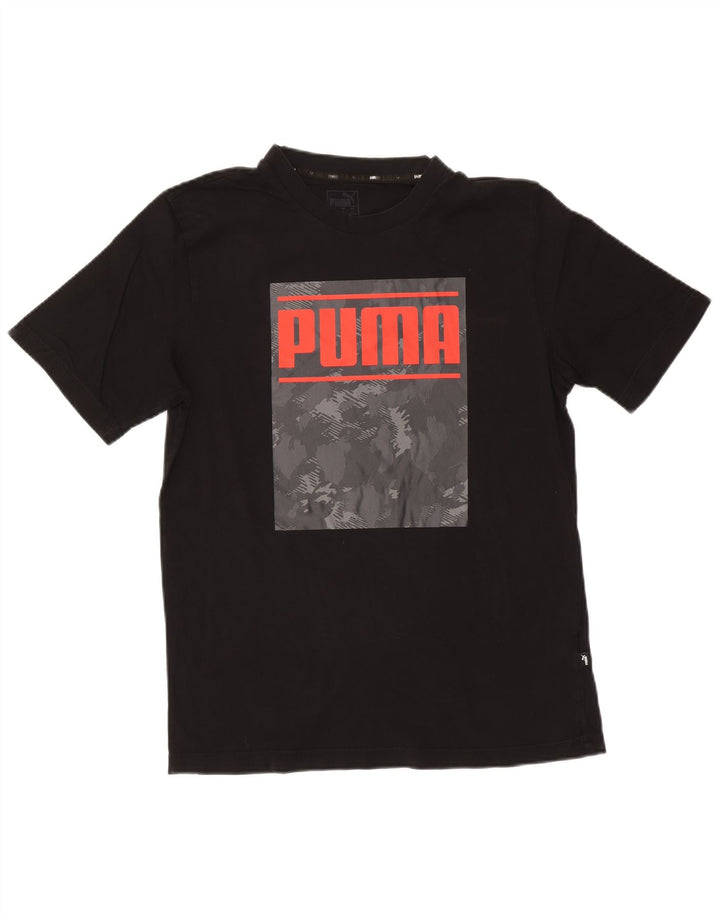 Puma Camiseta gráfica para hombre Top Medium Black Cotton