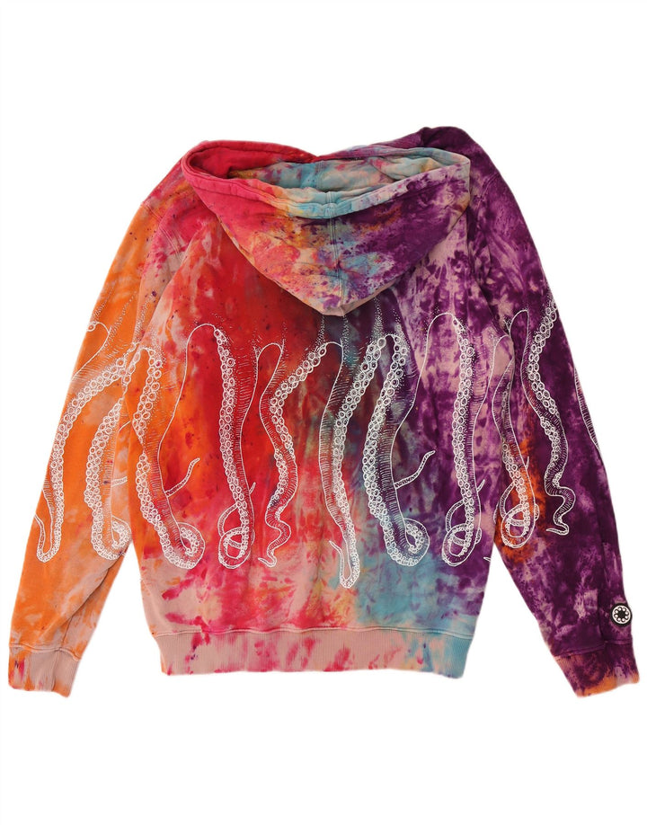 Octopus Jersey con capucha y estampado gráfico para hombre, tamaño grande, teñido anudado multicolor