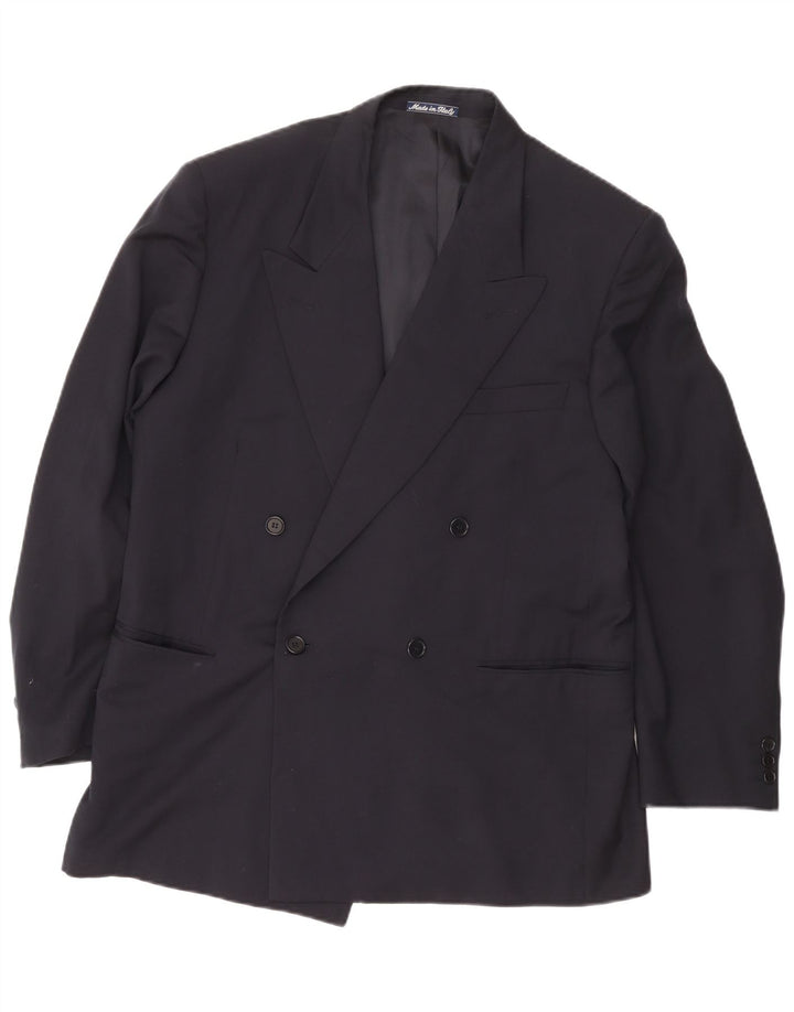 Cerruti 1881 Chaqueta tipo blazer de doble botonadura para hombre de lana azul marino medio