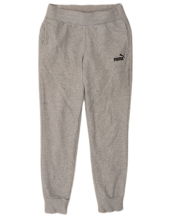 Puma Mujer Chándal Pantalones Joggers UK 10 Pequeño Gris Algodón