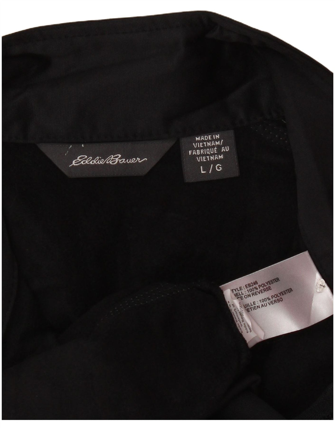 EDDIE BAUER Chaqueta superior de chándal para hombre Poliéster negro grande