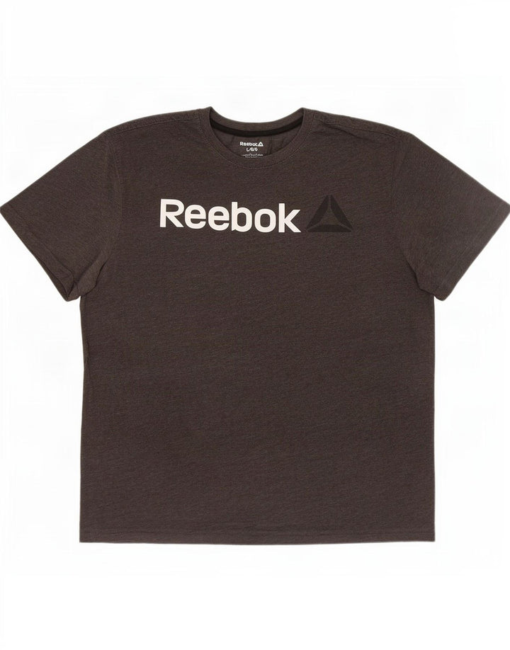 Reebok - Camiseta gráfica para hombre, talla grande, color gris