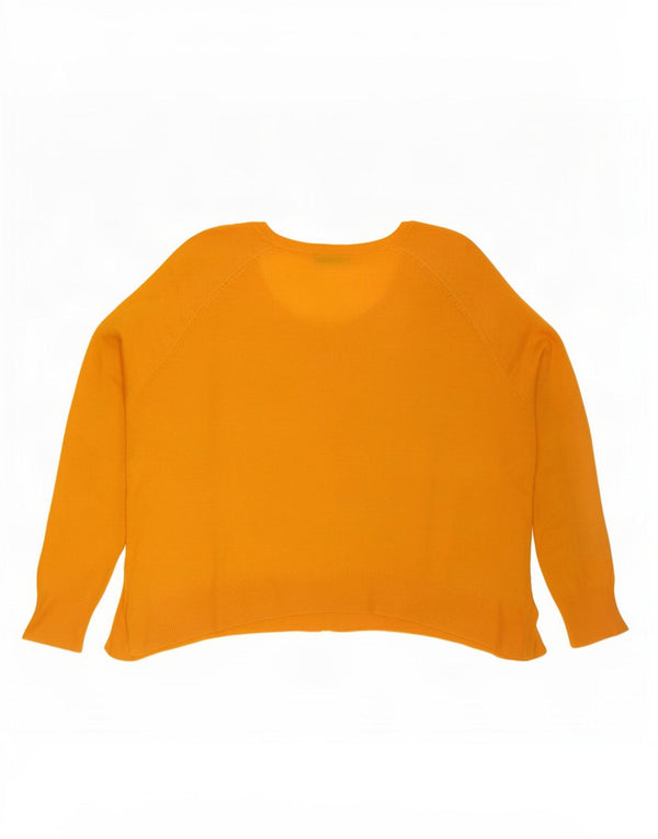 Zara Mujer Crop Oversize Cuello Barco Jersey Suéter UK 10 Small Naranja