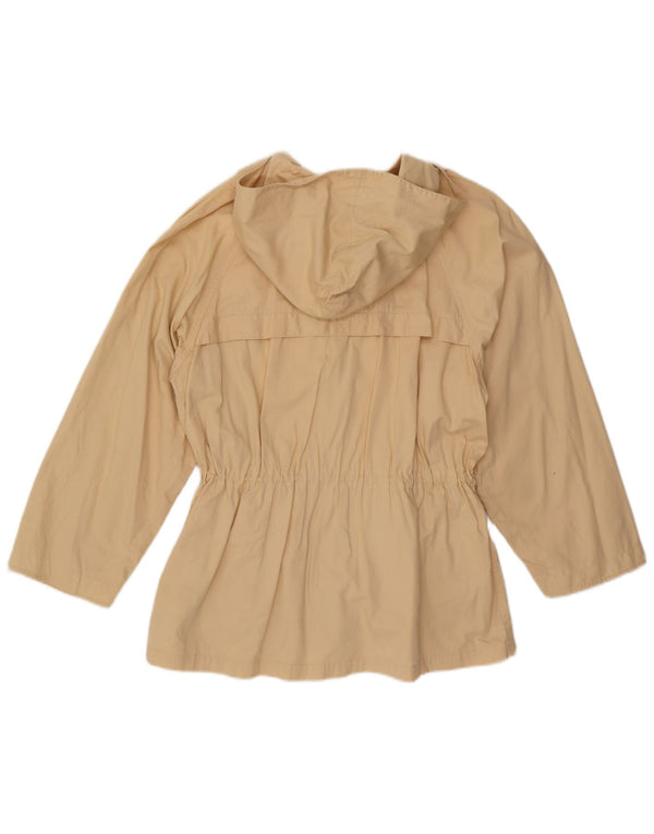 Vintage mujer con capucha chaqueta utilitaria Reino Unido 16 grande beige