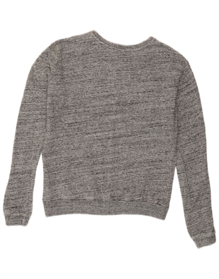 Superdry Mujer Sudadera Gráfica Jumper UK 10 Small Gris Moteado