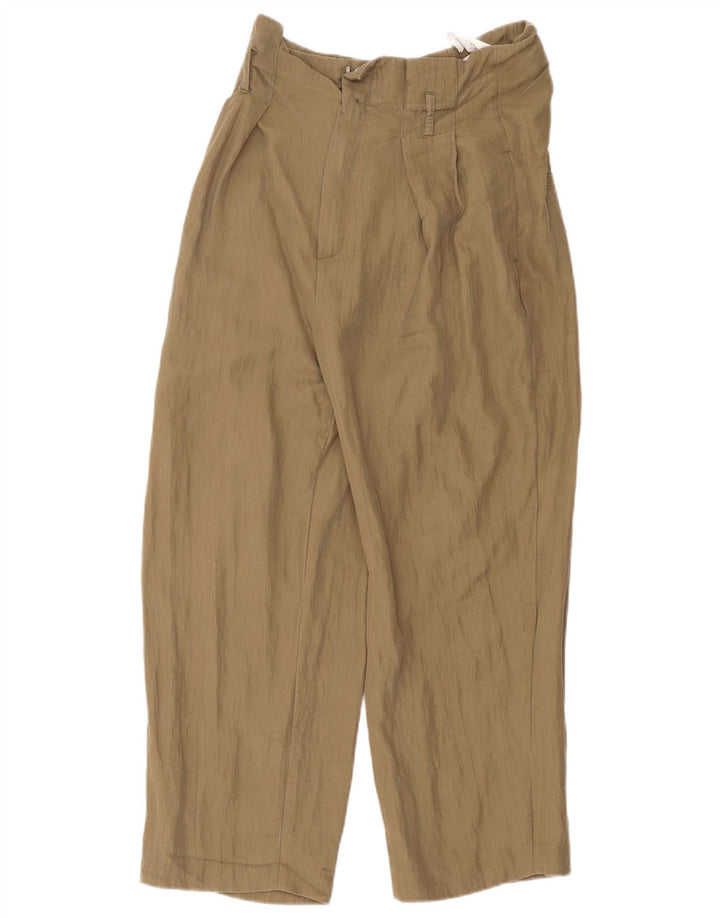 Zara Mujer Pantalón Harem Mediano W28 L22 Caqui Lyocell