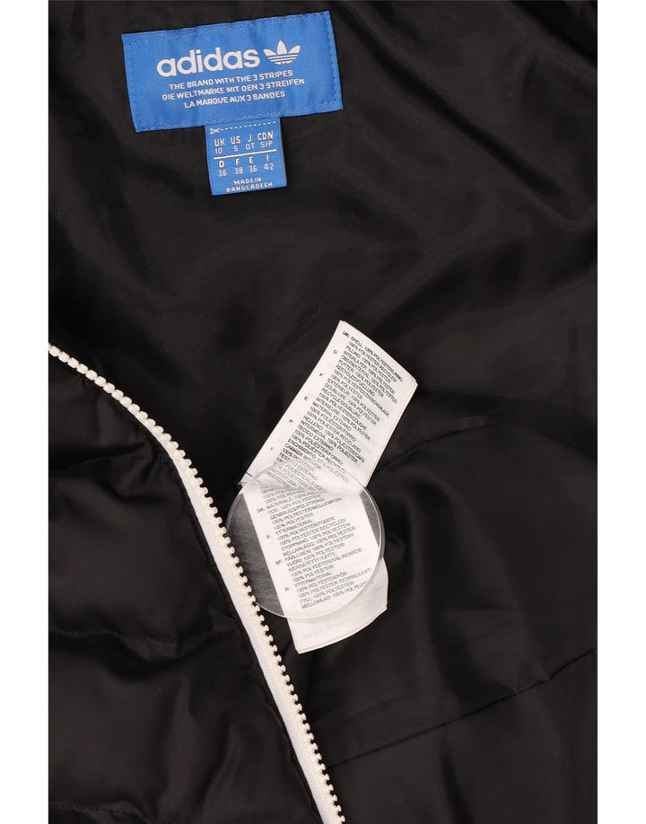 Adidas Chaqueta acolchada con capucha para mujer UK 10 Small Poliéster negro