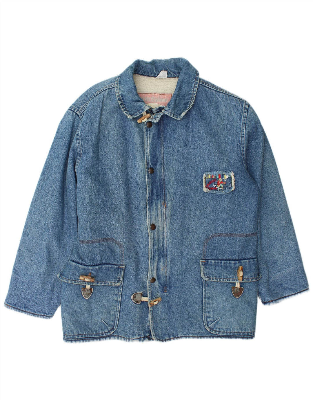 Casucci Chaqueta Sherpa vaquera estampada para niños 15-16 años Azul