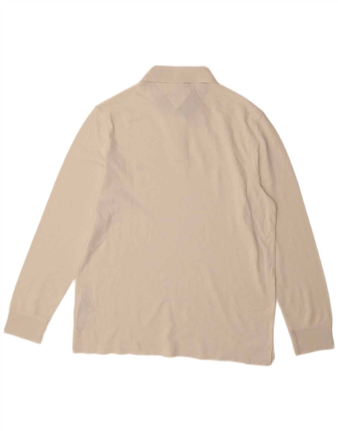 TOMMY HILFIGER Polo de manga larga de ajuste regular para hombre, talla grande, blanco roto