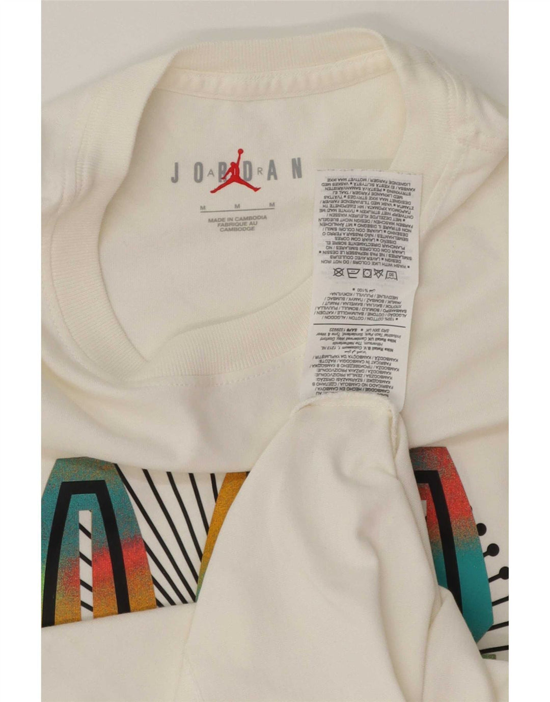 Jordan - Camiseta gráfica para hombre, parte superior de algodón blanco mediano