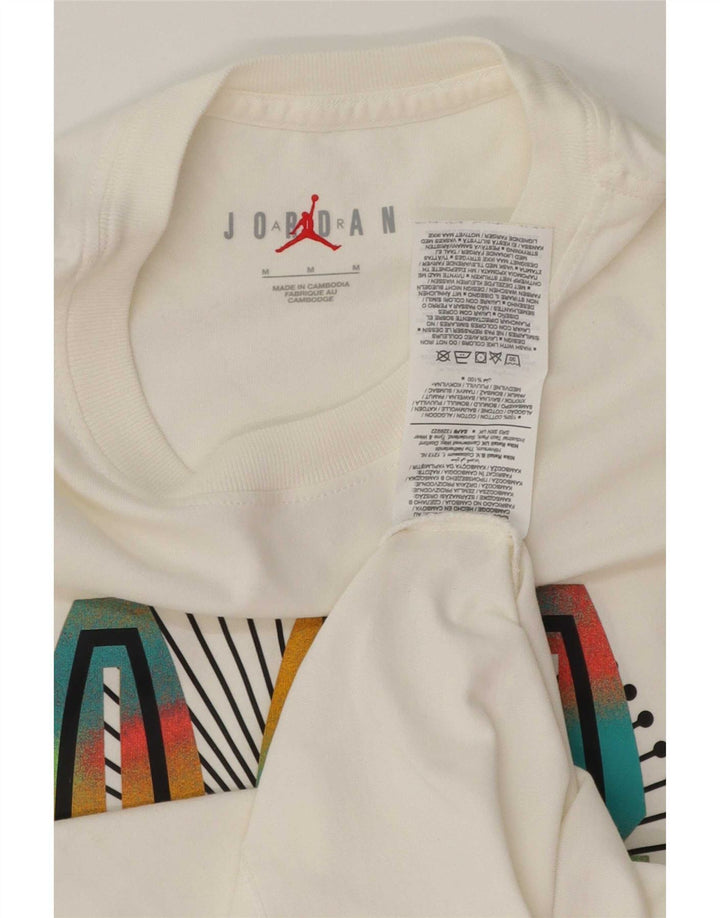 Jordan - Camiseta gráfica para hombre, parte superior de algodón blanco mediano