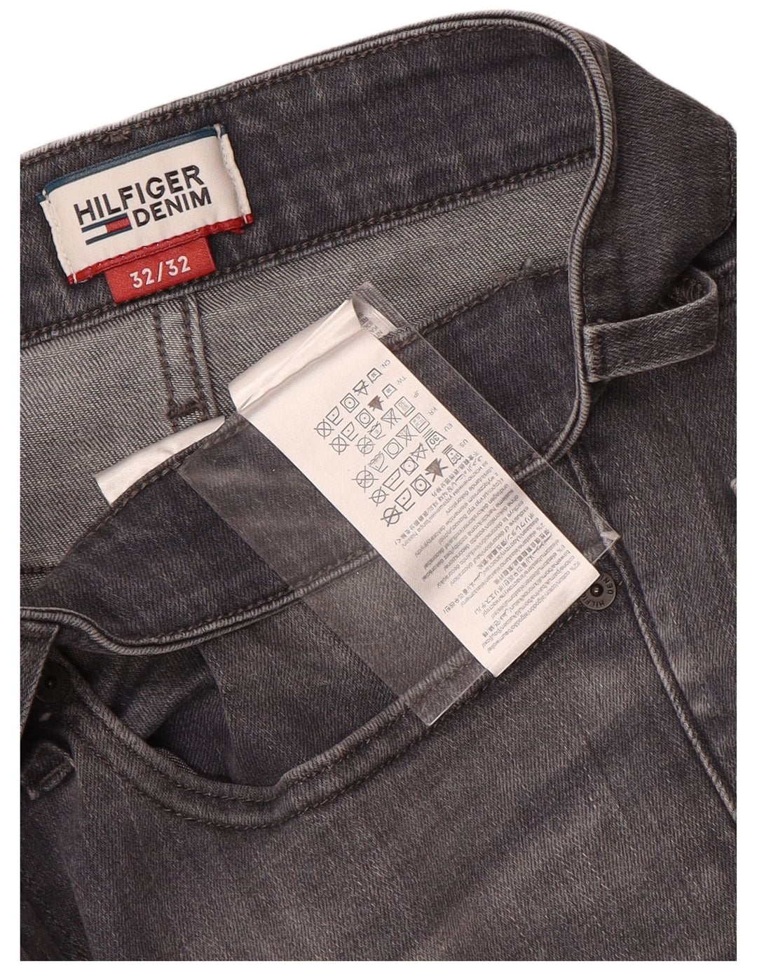TOMMY HILFIGER Vaqueros ajustados para hombre W32 L32 Algodón gris