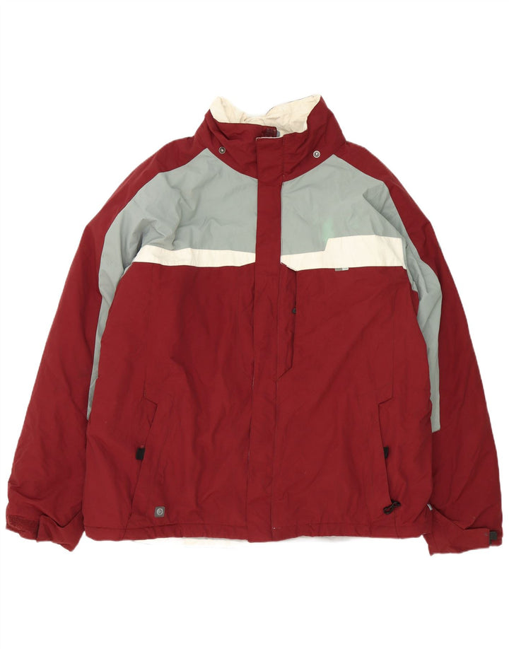 Columbia Chaqueta de esquí para hombre ES 42 XL Poliéster con bloques de color burdeos