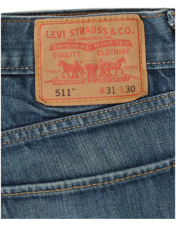 Levi's Hombre 511 Slim Jeans W31 L27 Algodón Azul