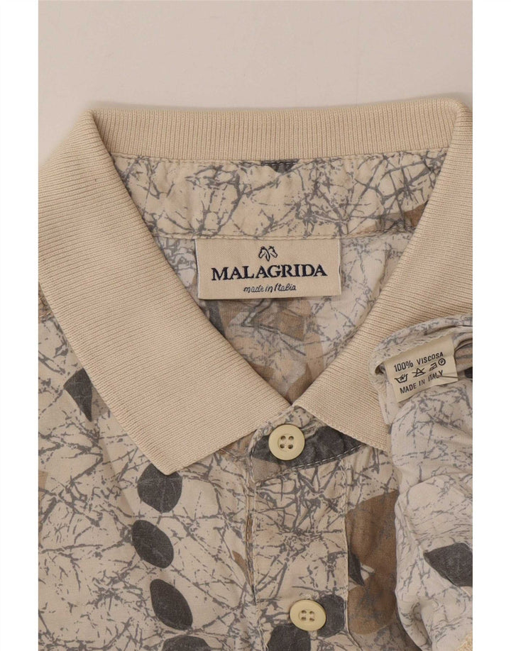 Malagrida Camisa tipo jersey de manga corta con estampado abstracto para hombre XL Gris Viscosa