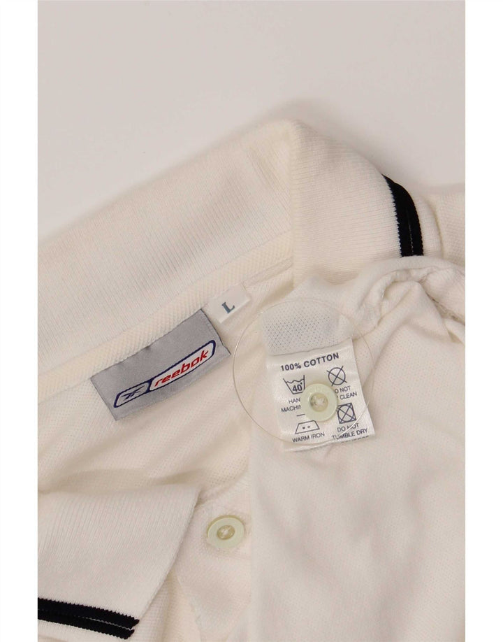 Polo Reebok Hombre Grande Blanco Algodón