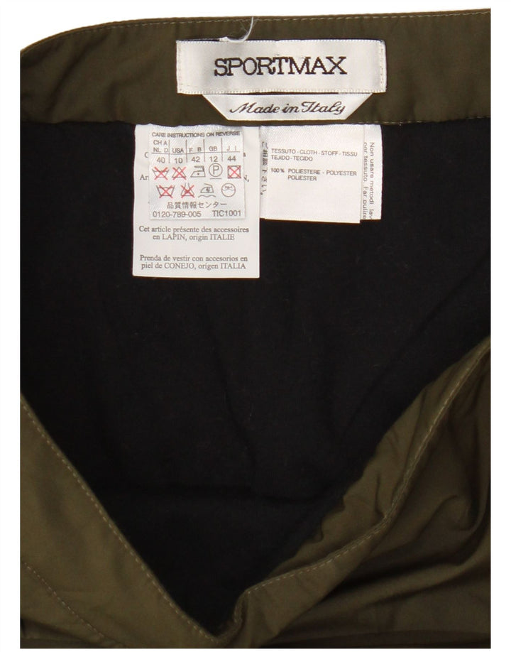 Falda midi para mujer Sportmax UK 12 Medium W30 Poliéster verde
