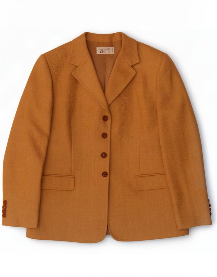 Chaqueta blazer vintage de 4 botones para mujer IT 46 Lana marrón grande