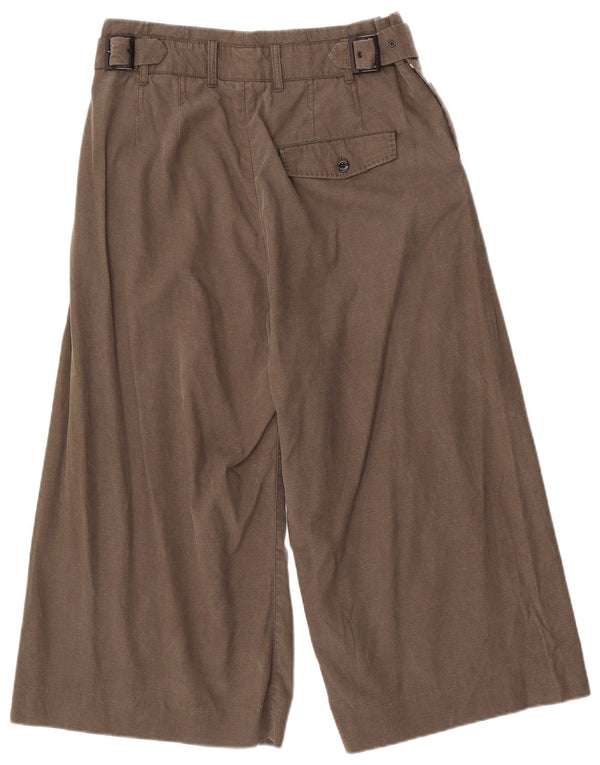Pantalones Capri De Pierna Ancha Y Talle Alto Para Mujer G-Star W29 L20 Caqui Lyocell