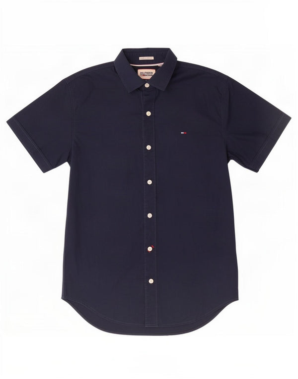 Camisa Tommy Hilfiger Hombre Manga Corta Small Algodón Azul Marino
