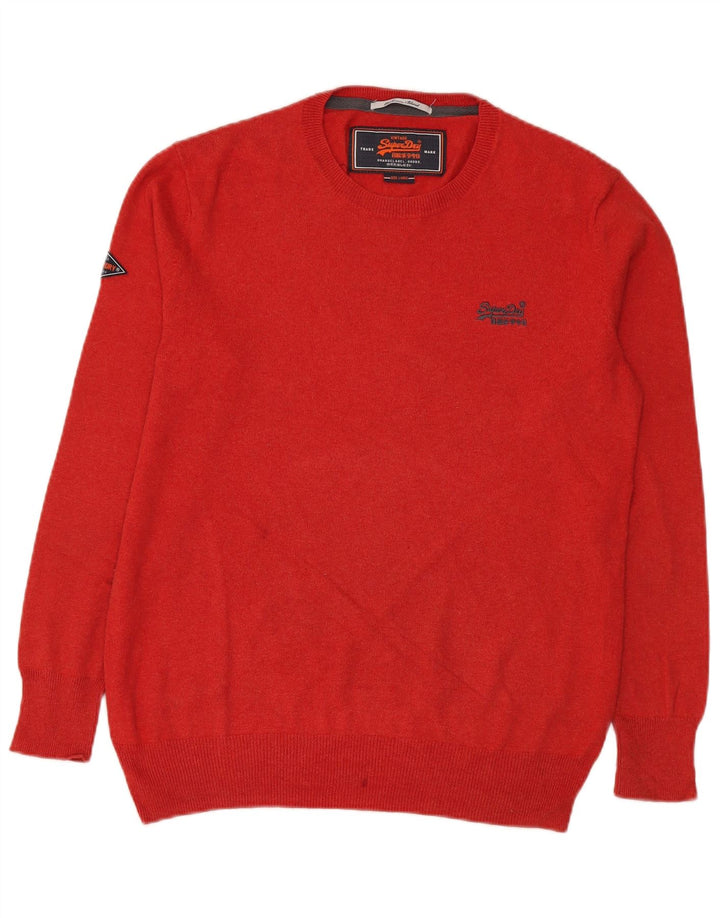 Superdry Jersey De Cuello Redondo Para Hombre Jersey De Algodón Rojo Grande