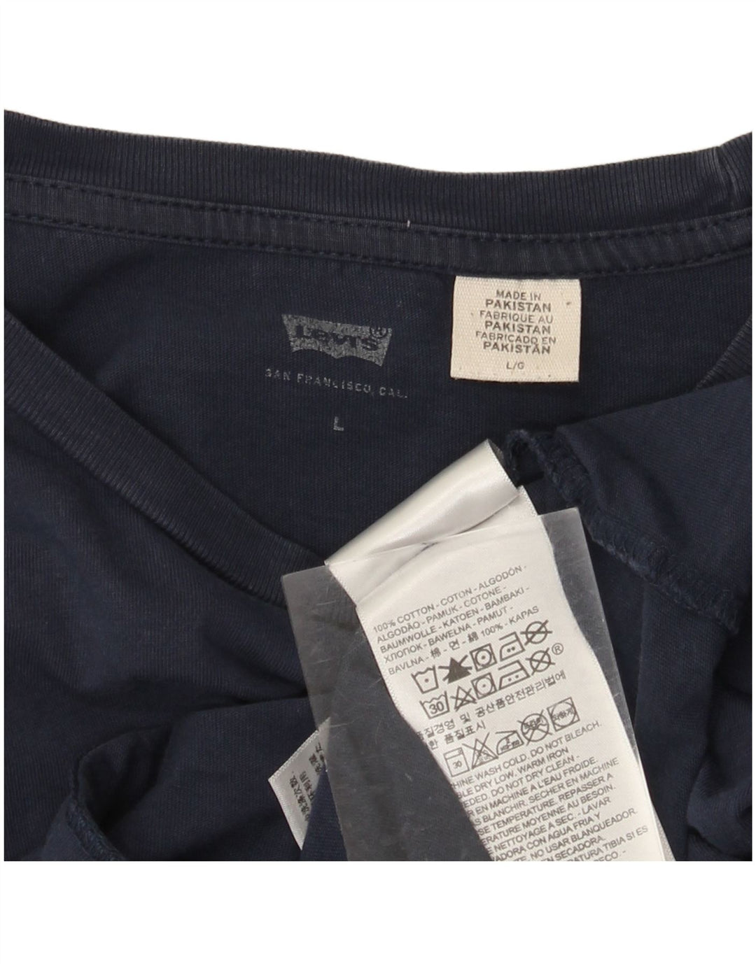LEVI'S Camiseta gráfica para hombre Top grande de algodón azul marino