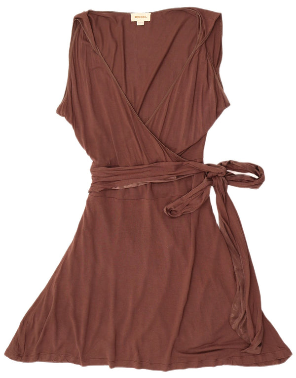 Diesel Vestido Acampanado Sin Mangas para Mujer UK 6 XS Marrón