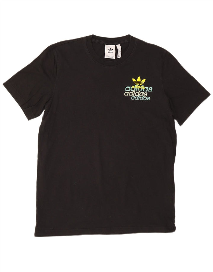 ADIDAS Camiseta gráfica para hombre Top Mediano Algodón negro