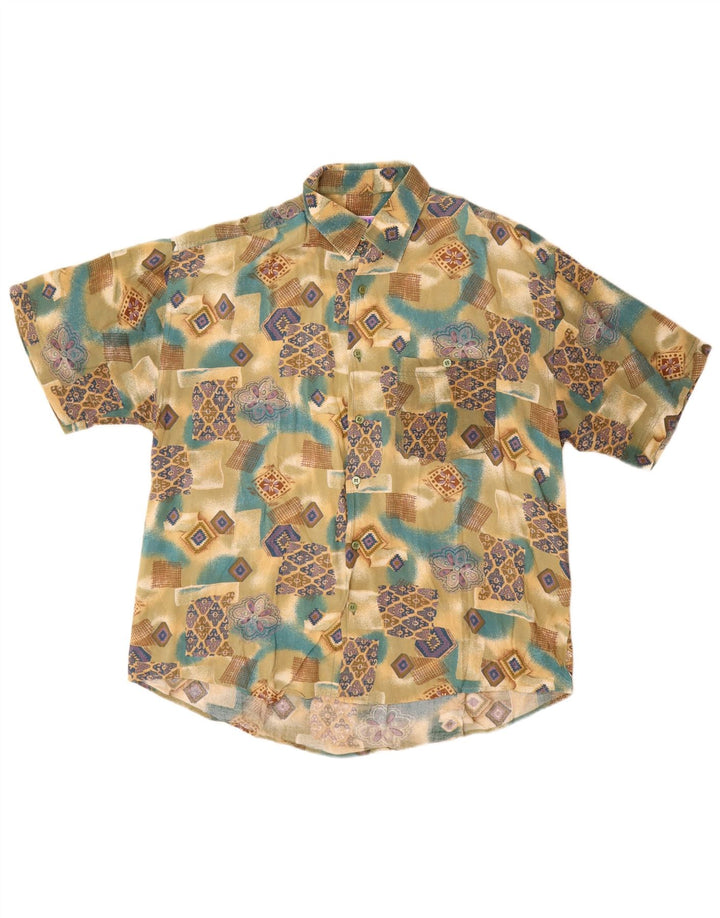 Camisa Básica Hombre Manga Corta XL Multicolor Geométrica