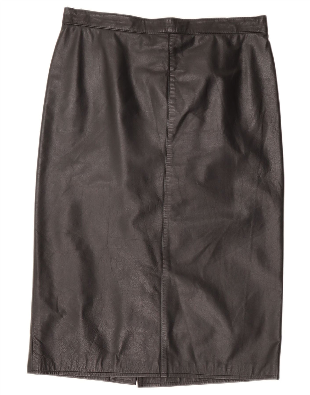 Falda de cuero vintage para mujer W32 grande negro
