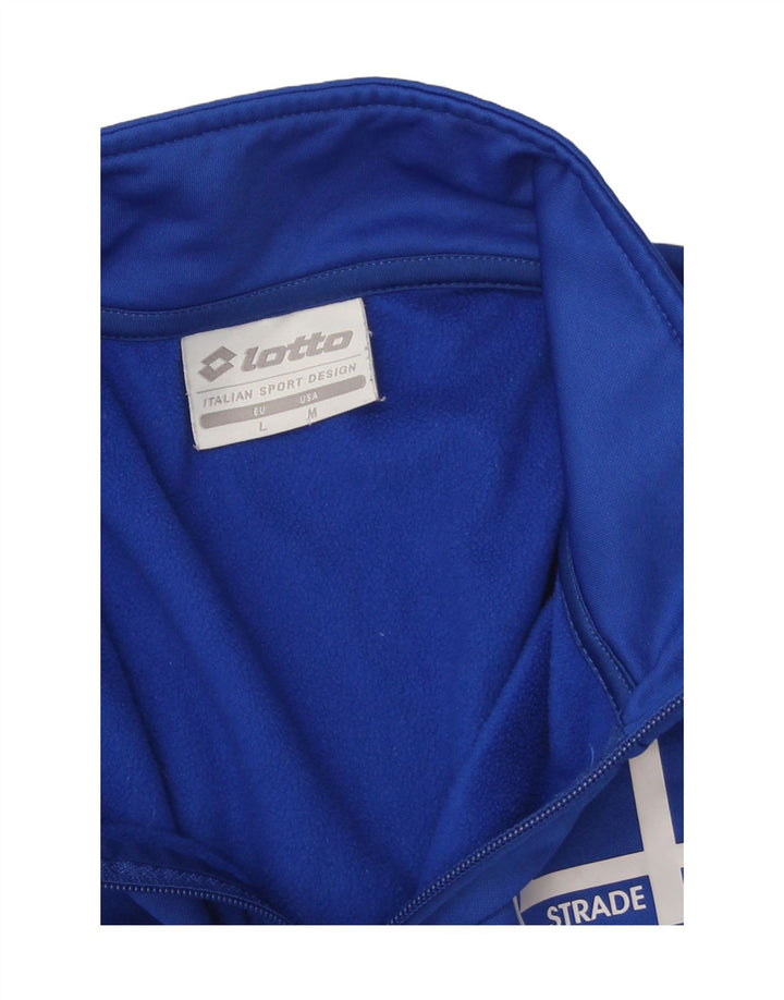 Lotto Hombre Gráfico Cremallera Cuello Sudadera Jersey Grande Poliéster Azul