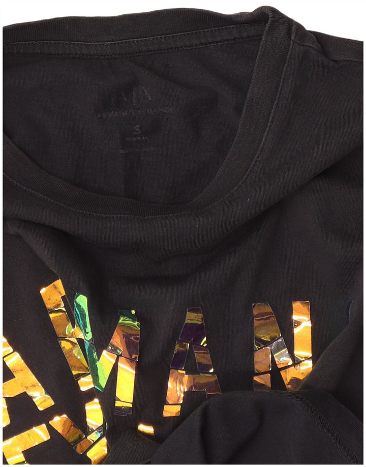 Armani Exchange - Camiseta gráfica para hombre, talla pequeña, color negro