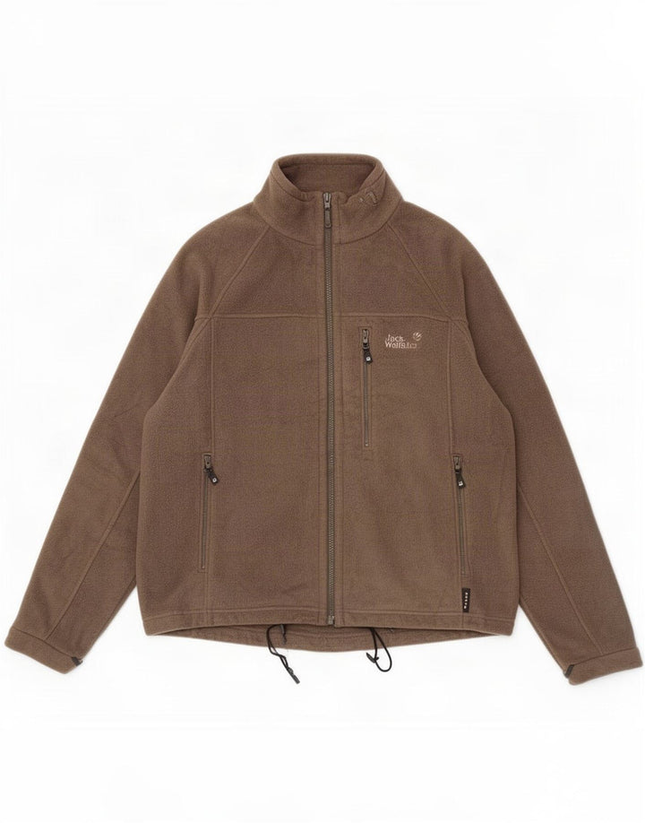 Jack Wolfskin Chaqueta polar con forro para hombre UK 40/42 Large Caqui Poliéster