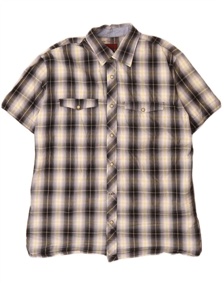 Camisa Levi's Hombre De Manga Corta De Algodón A Cuadros Gris Pequeño