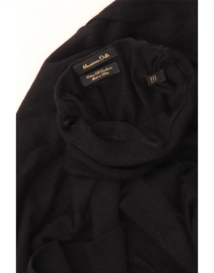 Massimo Dutti Jersey de cuello vuelto para mujer UK 46 Large Algodón negro