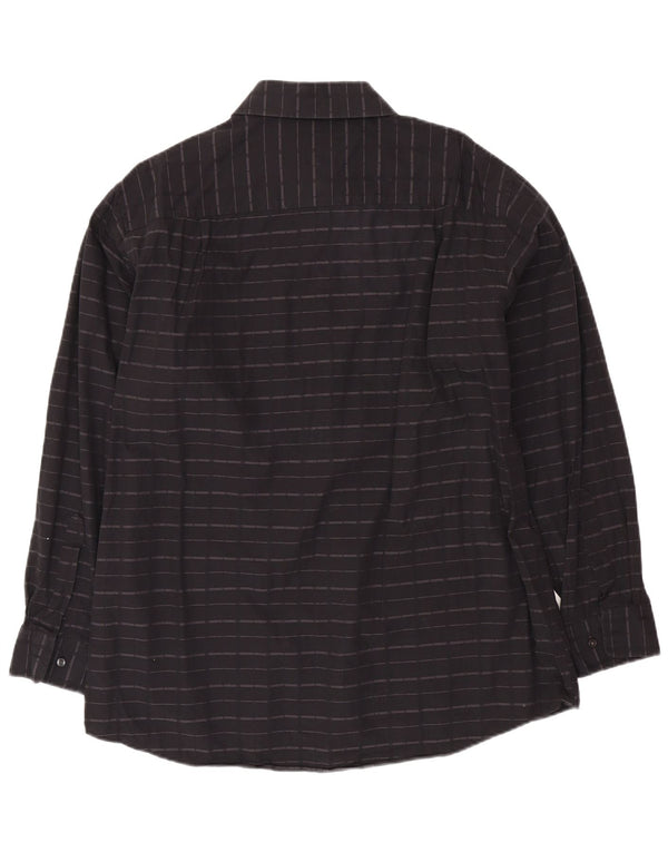 Camisa CALVIN KLEIN para hombre Talla 17 XL Algodón a rayas negro