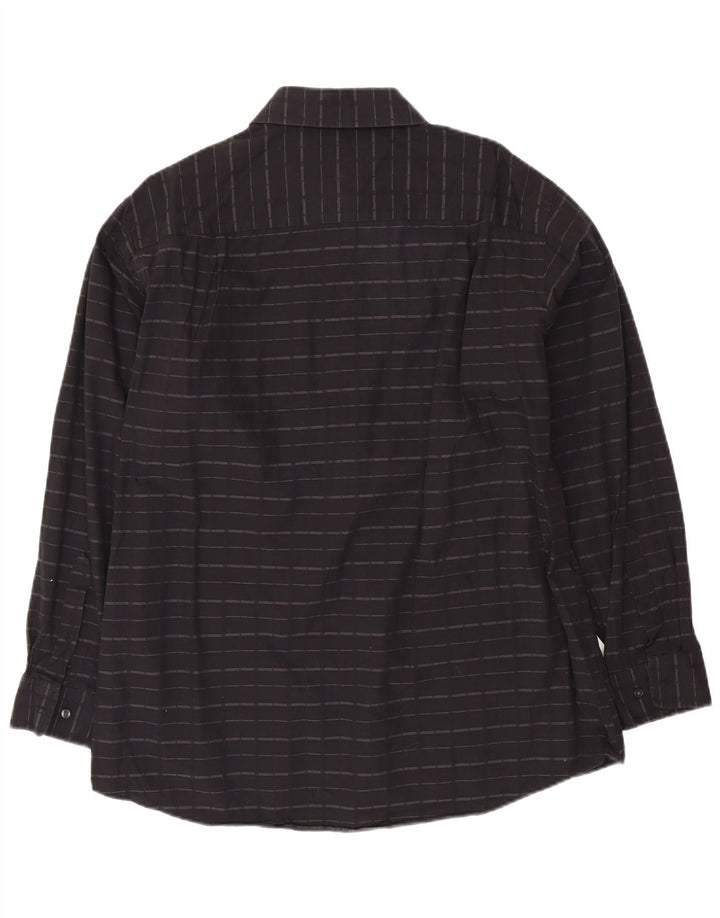 Camisa CALVIN KLEIN para hombre Talla 17 XL Algodón a rayas negro