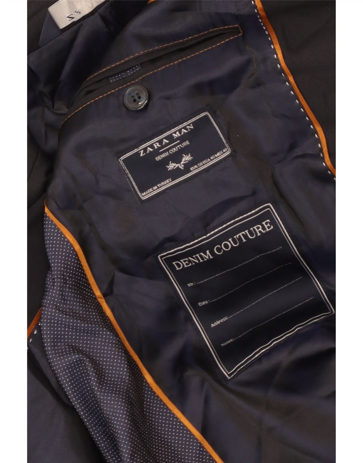 ZARA Chaqueta tipo blazer de 2 botones para hombre EU 50 Azul marino mediano