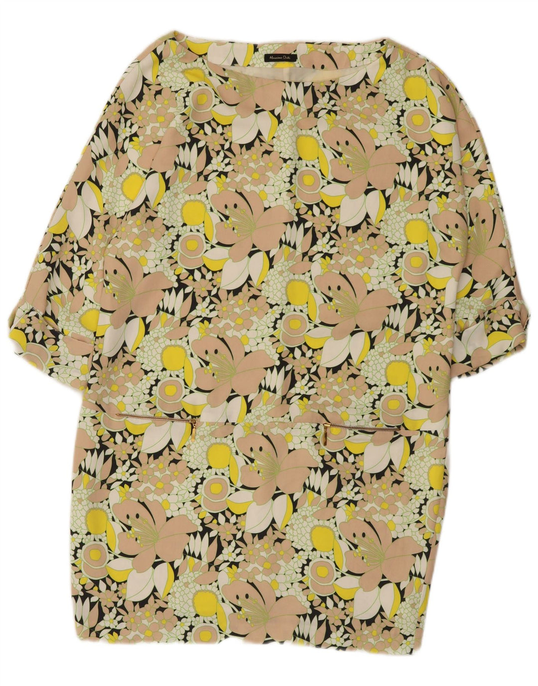 Massimo Dutti Vestido Recto Mujer EU 44 XL Multicolor Floral
