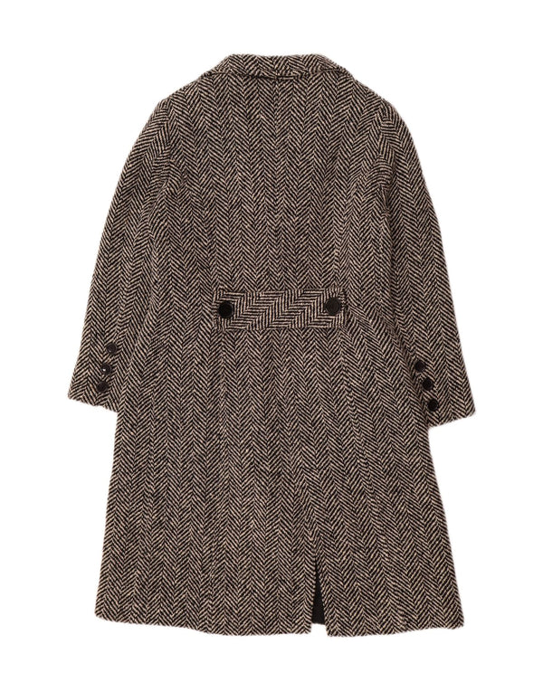 MIRELLA MORI Abrigo extragrande para mujer UK 18 XL Lana en espiga negra