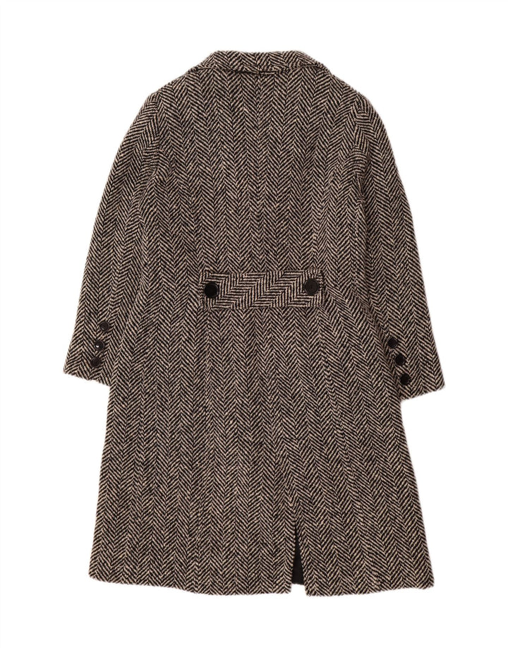 MIRELLA MORI Abrigo extragrande para mujer UK 18 XL Lana en espiga negra