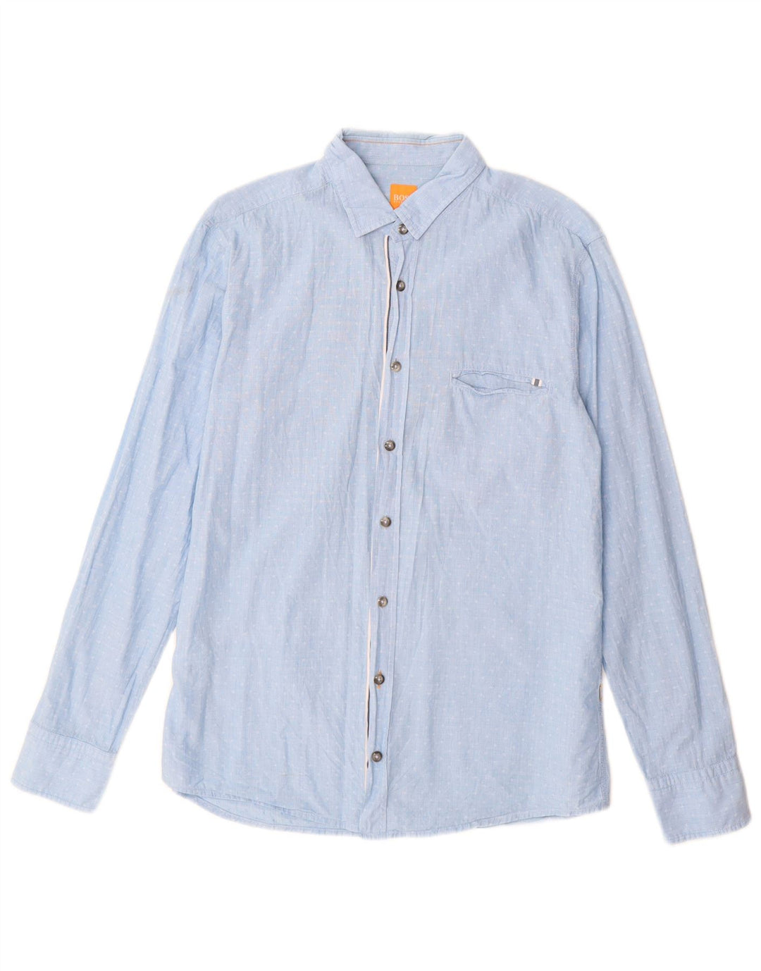 Camisas HUGO BOSS Hombre | Camisa regular fit de algodón con lunares en azul medio
