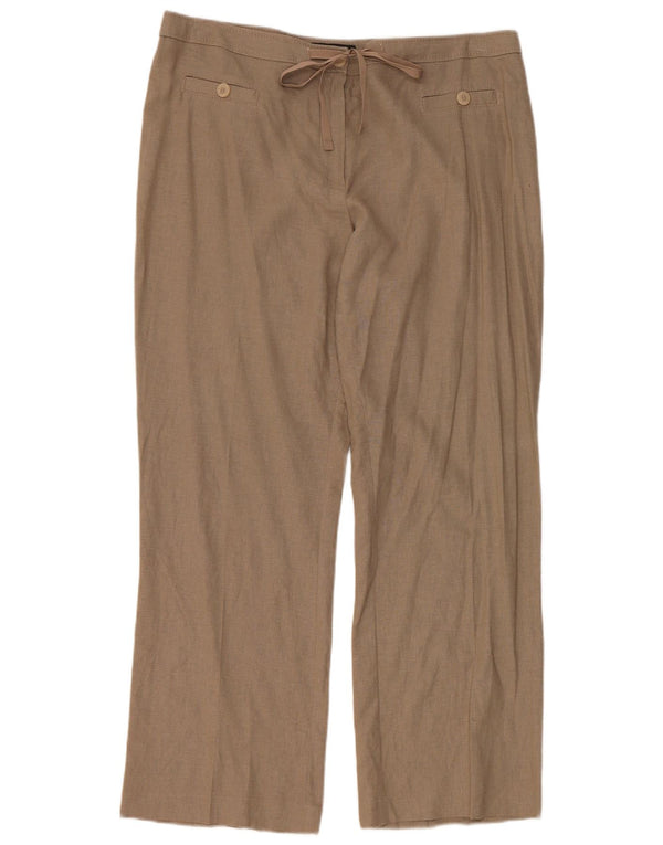 Marks & Spencer Pantalones Casuales Rectos para Mujer UK 40 Large W36 L29 Beige